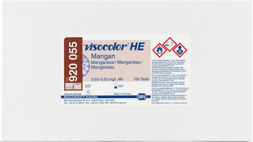 Testovací soupravy, <i><sup>VISOCOLOR®HE</sup> pro </i>analýzu vody