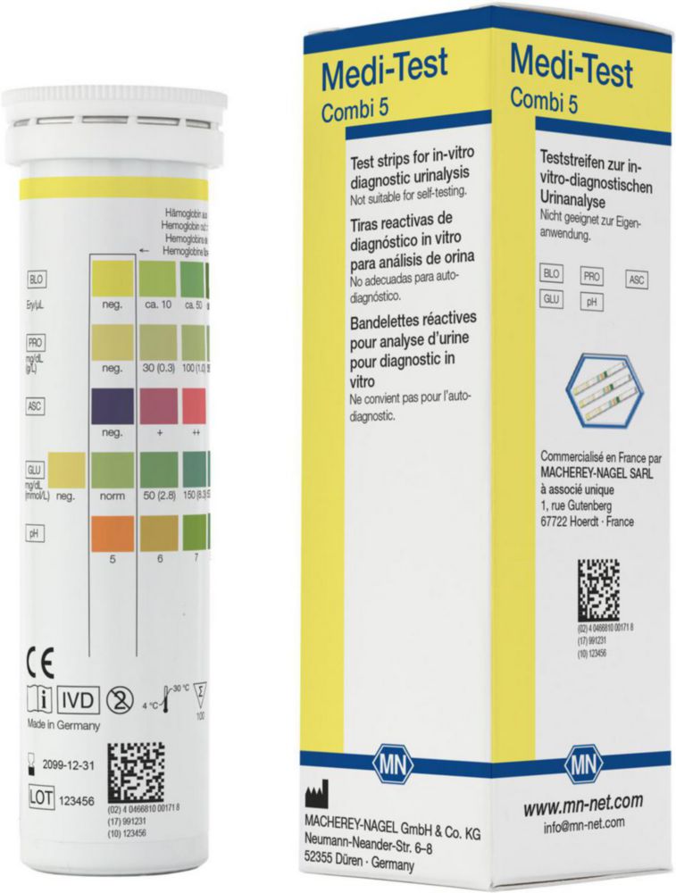 Testovací proužky pro analýzu moči MEDI-TEST Combi