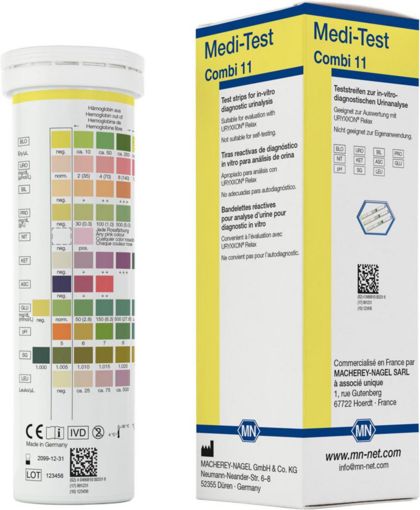 Testovací proužky pro analýzu moči MEDI-TEST Combi