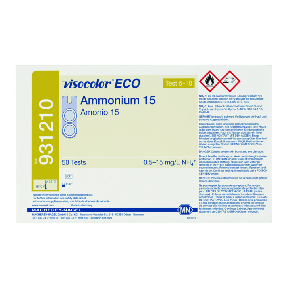 Testovací soupravy, <i><sup>VISOCOLOR®ECO</sup> pro </i>analýzu vody, doplňovací balení