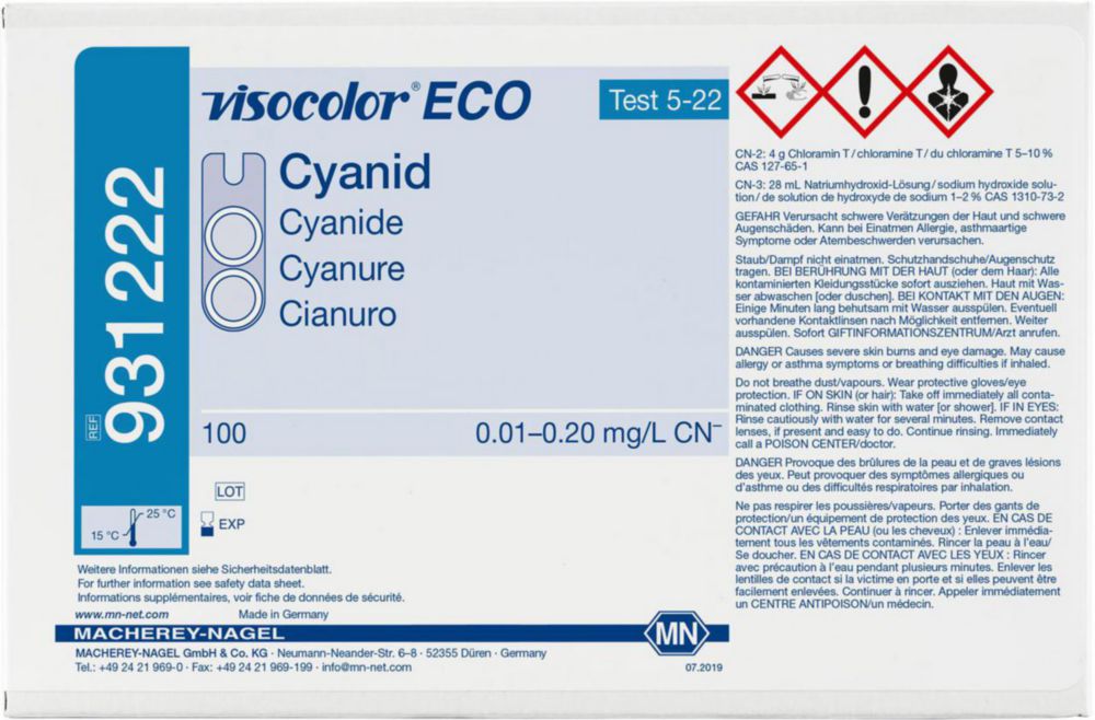 Testovací soupravy, <i><sup>VISOCOLOR®ECO</sup> pro </i>analýzu vody, doplňovací balení