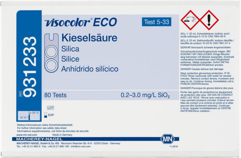 Testovací soupravy, <i><sup>VISOCOLOR®ECO</sup> pro </i>analýzu vody, doplňovací balení