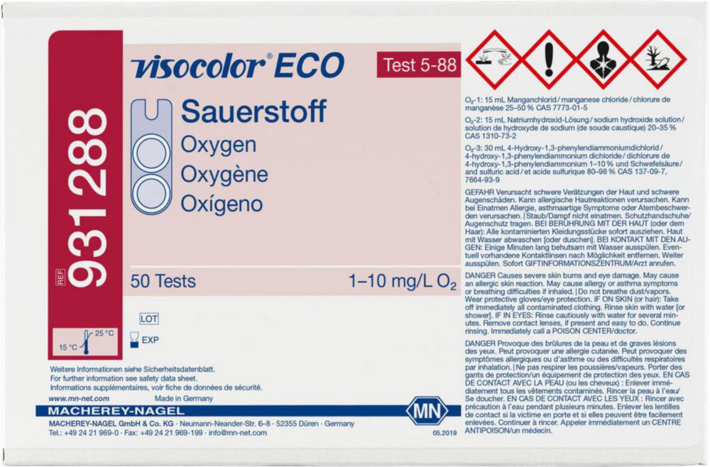 Testovací soupravy, <i><sup>VISOCOLOR®ECO</sup> pro </i>analýzu vody, doplňovací balení
