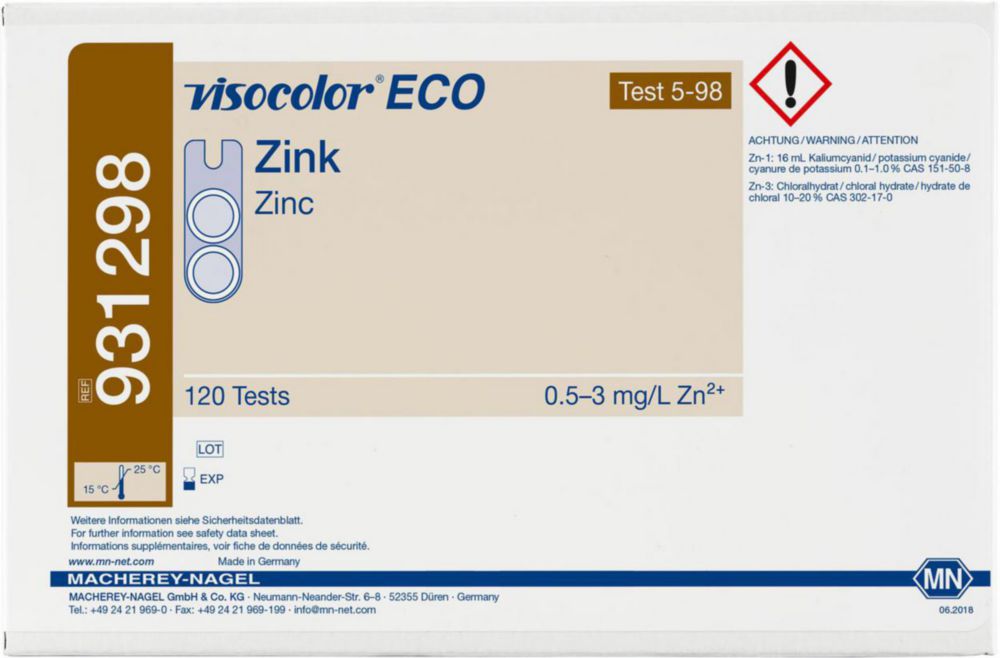 Testovací soupravy, <i><sup>VISOCOLOR®ECO</sup> pro </i>analýzu vody, doplňovací balení