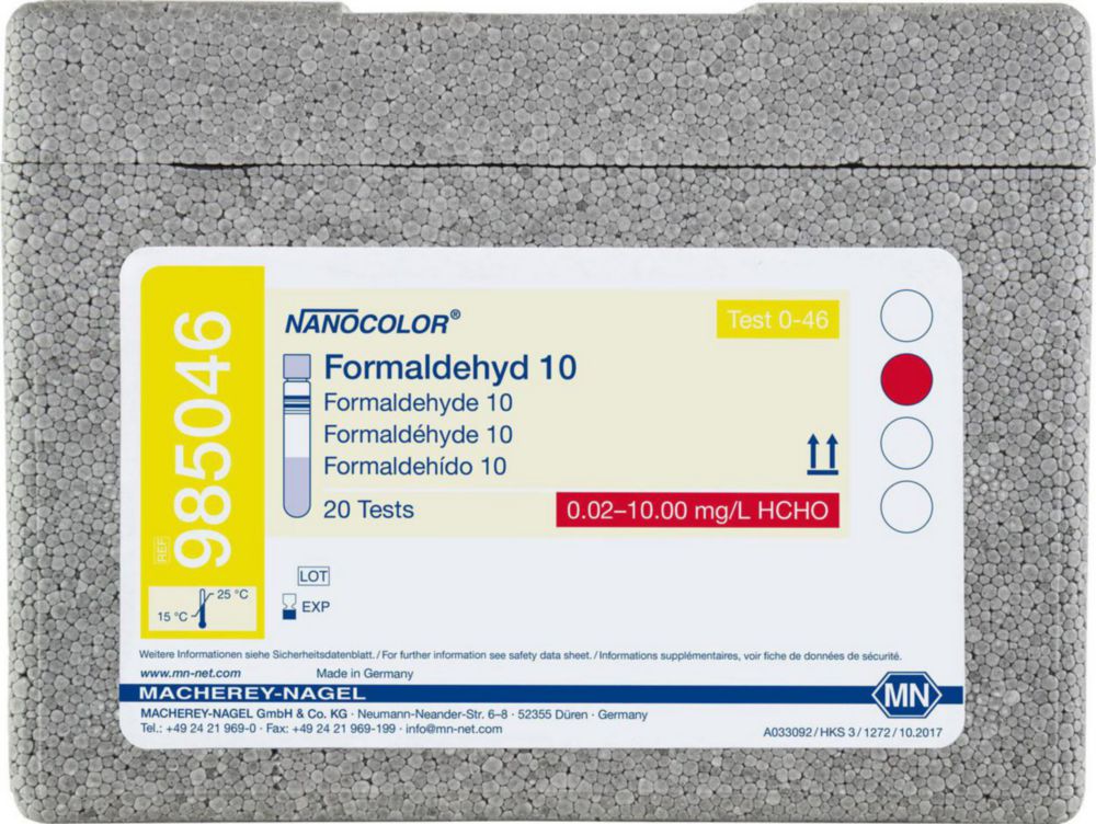 Testy ve zkumavce <sup>NANOCOLOR® </sup>Formaldehyd