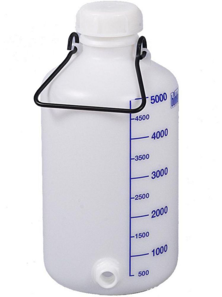Skladovací láhve se závitovým konektorem, HDPE