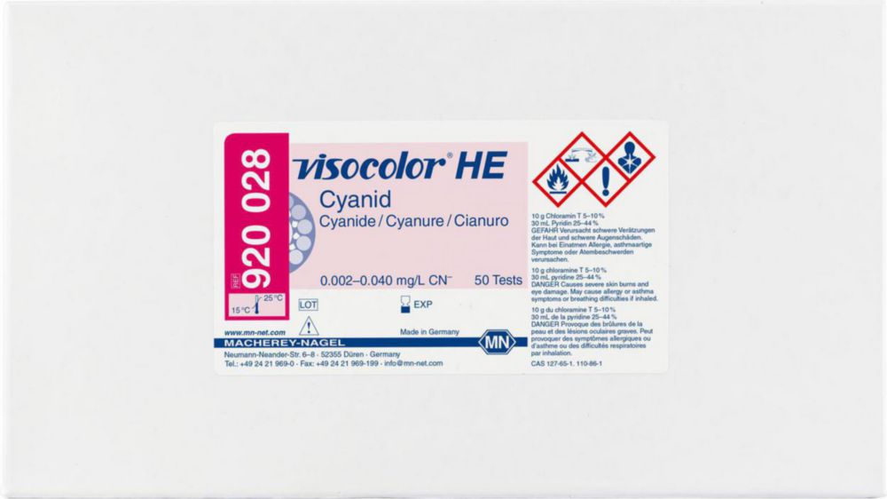 Testovací soupravy, <i><sup>VISOCOLOR®HE</sup> pro </i>analýzu vody