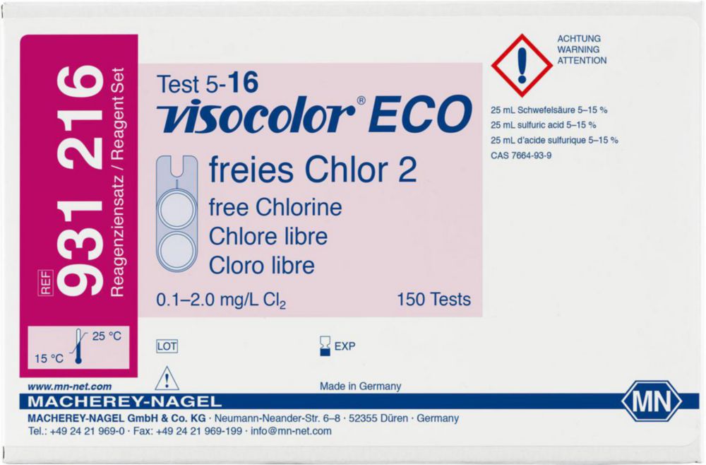 Testovací soupravy, <i><sup>VISOCOLOR®ECO</sup> pro </i>analýzu vody, doplňovací balení