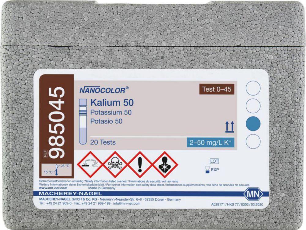 Tube tests NANOCOLOR<sup>® </sup>Potassium