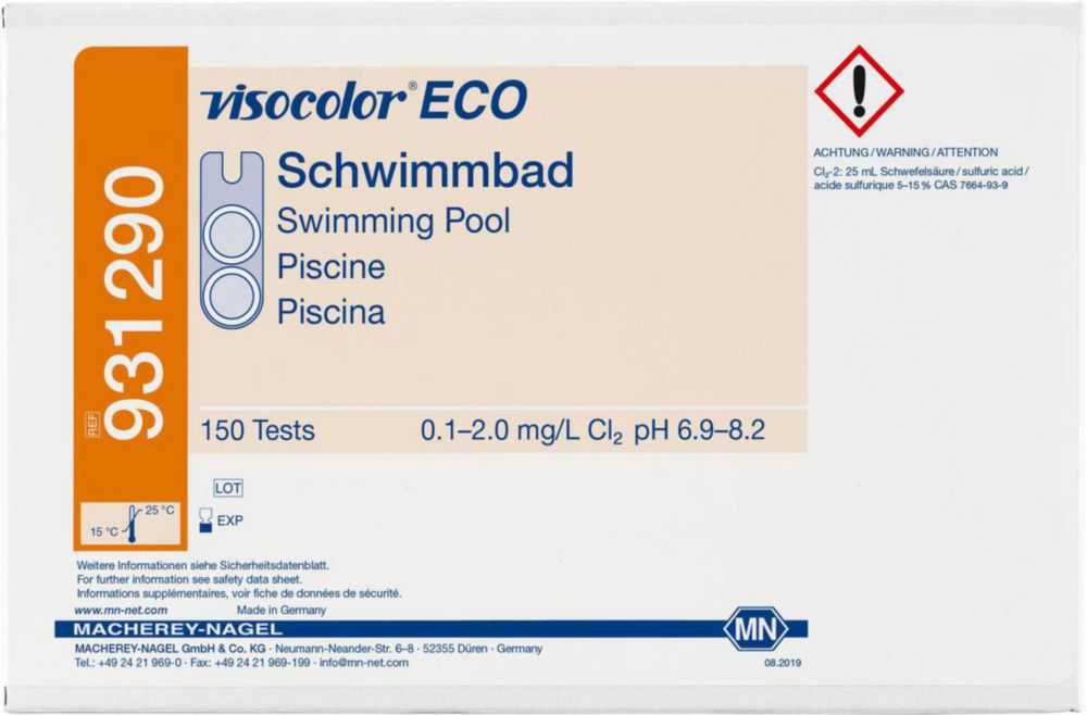 Testovací soupravy, <i><sup>VISOCOLOR®ECO</sup> pro </i>analýzu vody, doplňovací balení