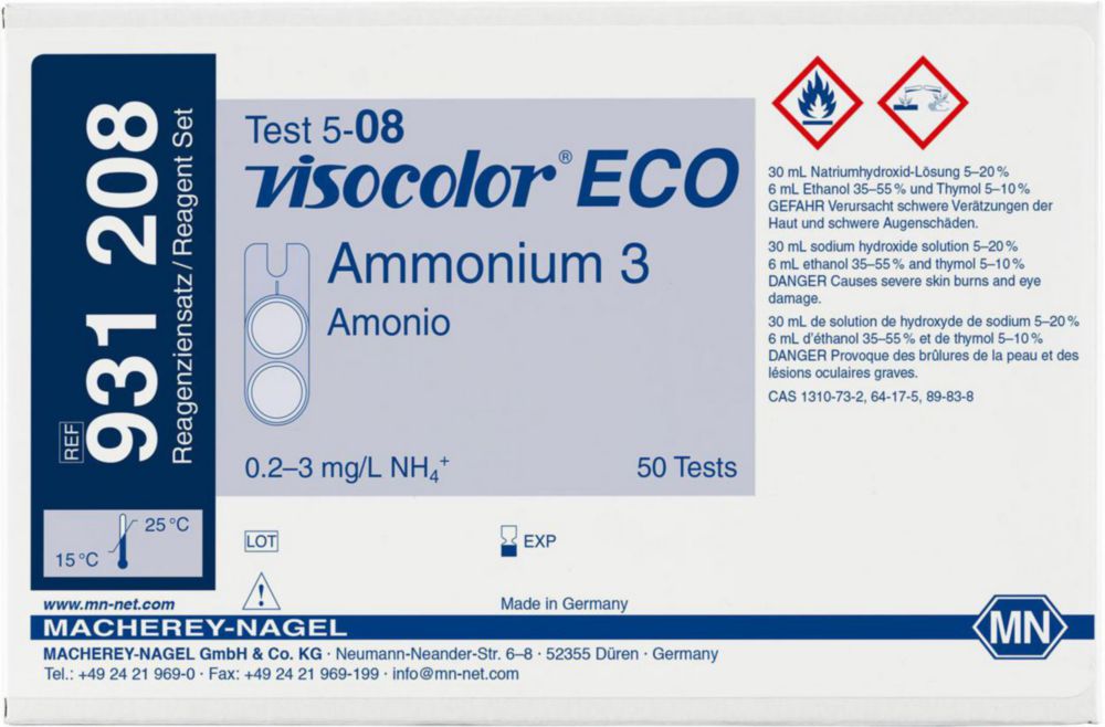 Testovací soupravy, <i><sup>VISOCOLOR®ECO</sup> pro </i>analýzu vody, doplňovací balení