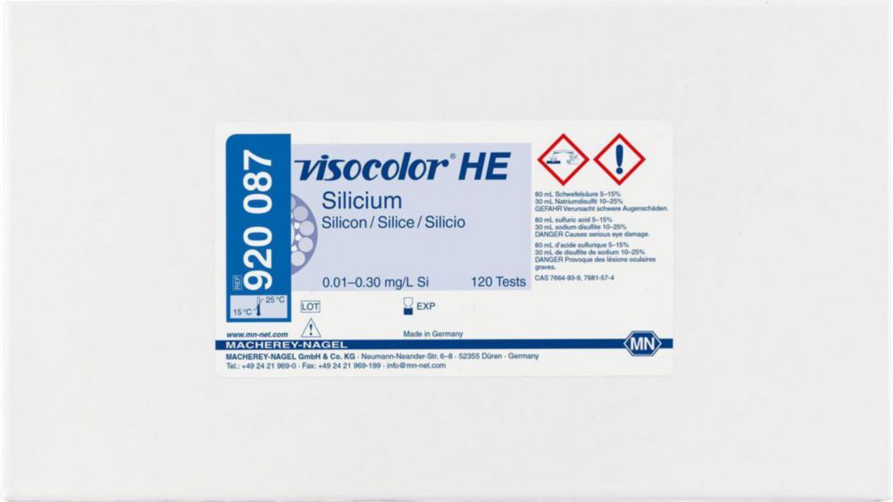 Testovací soupravy, <i><sup>VISOCOLOR®HE</sup> pro </i>analýzu vody
