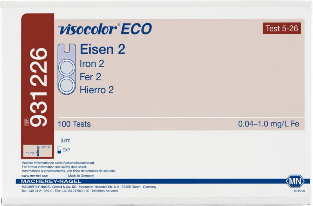 Testovací soupravy, <i><sup>VISOCOLOR®ECO</sup> pro </i>analýzu vody, doplňovací balení