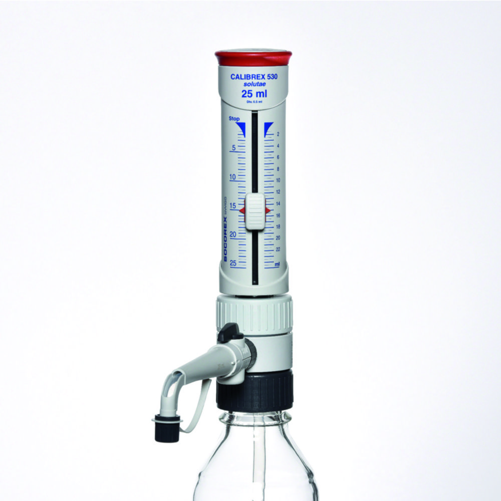 Bottle-top dispensers Calibrex™ <i>solutae </i>530, with flow control system