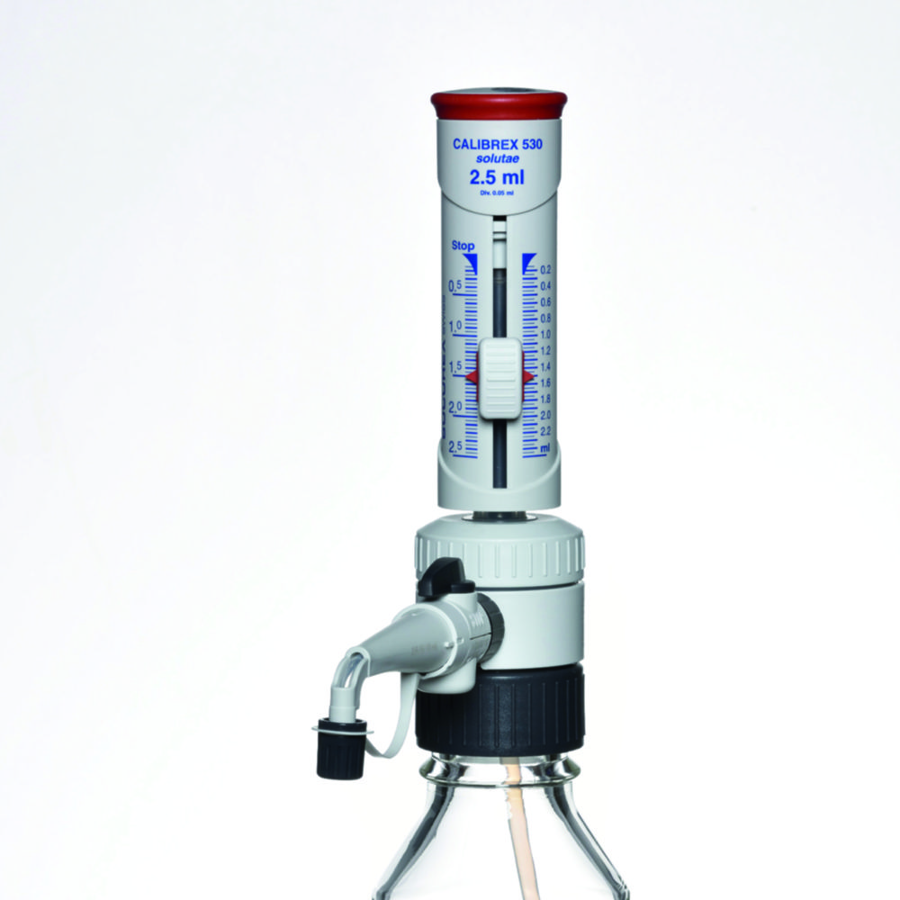 Bottle-top dispensers Calibrex™ <i>solutae </i>530, with flow control system