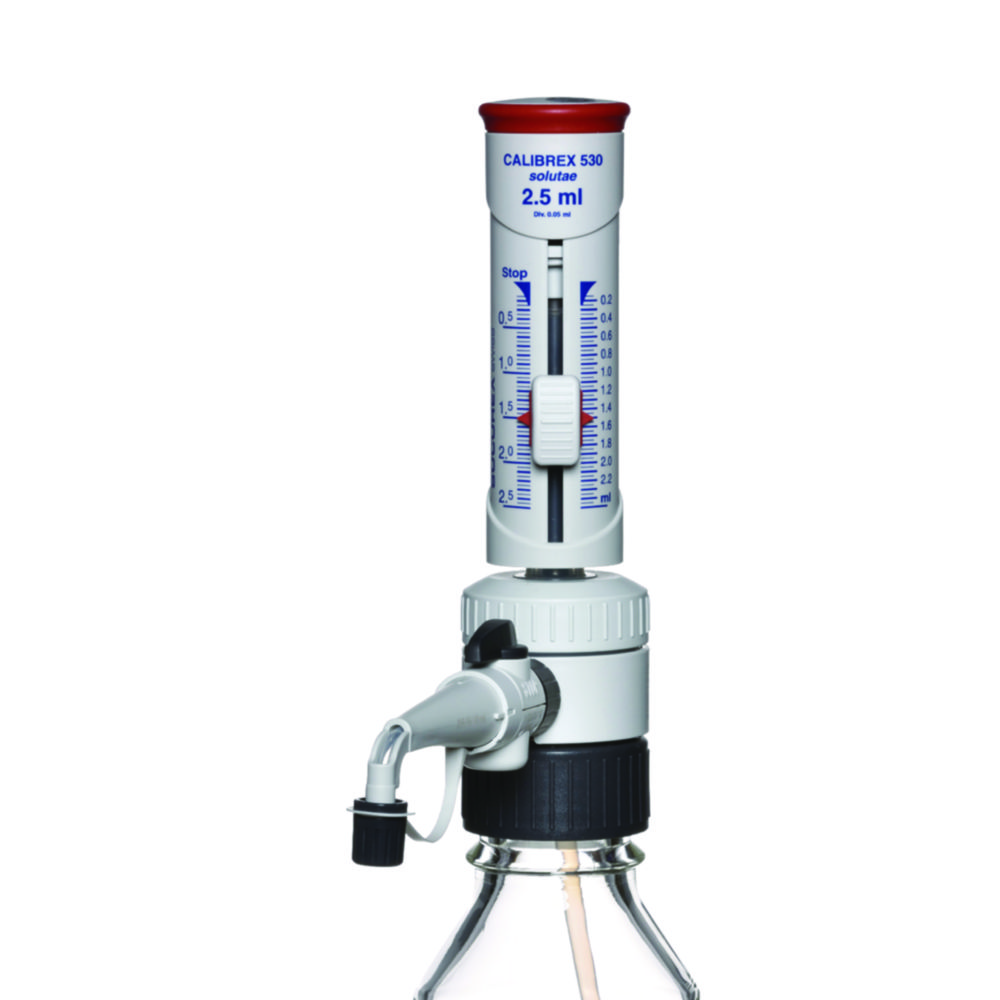 Bottle-top dispensers Calibrex™ <i>solutae </i>530, with flow control system