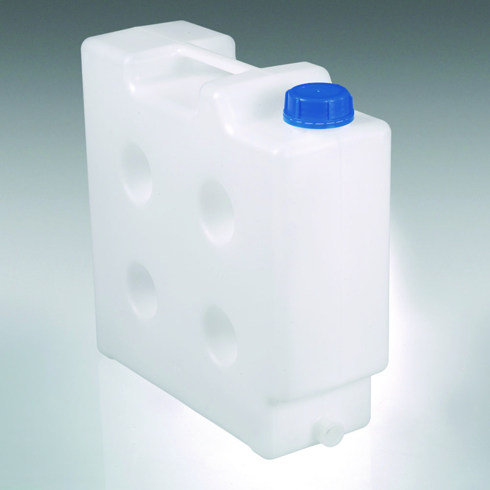 Prostorově úsporný kanystr Flachmann <sup>LaboPlast®</sup>, PP, se závitovým konektorem
