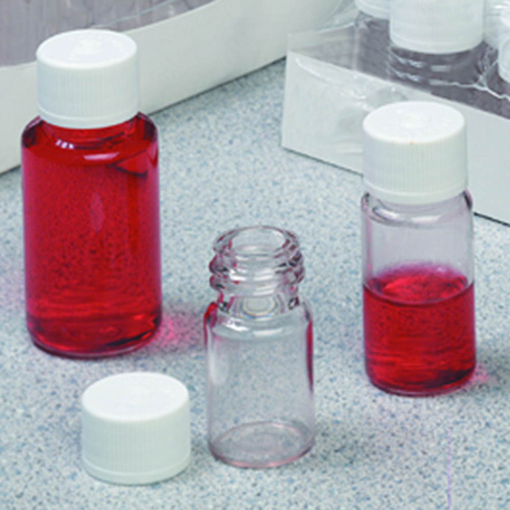 Diagnostické lahve Nalgene™, PETG, s bílým šroubovacím uzávěrem, HDPE