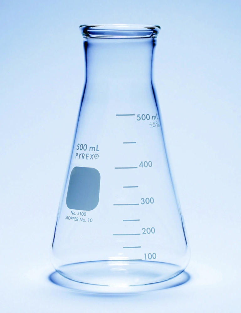 Erlenmeyerovy baňky se širokým hrdlem, těžké, <sup>Pyrex®</sup>