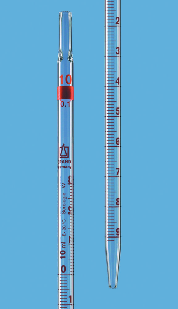 Odměrné pipety, sérologické, <sup>AR-GLAS®</sup>, jantarové stupnice
