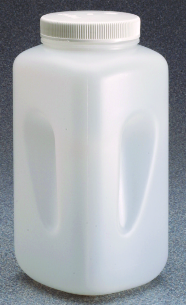 Hranaté láhve, široké hrdlo Nalgene™, HDPE, s uzávěrem, PP