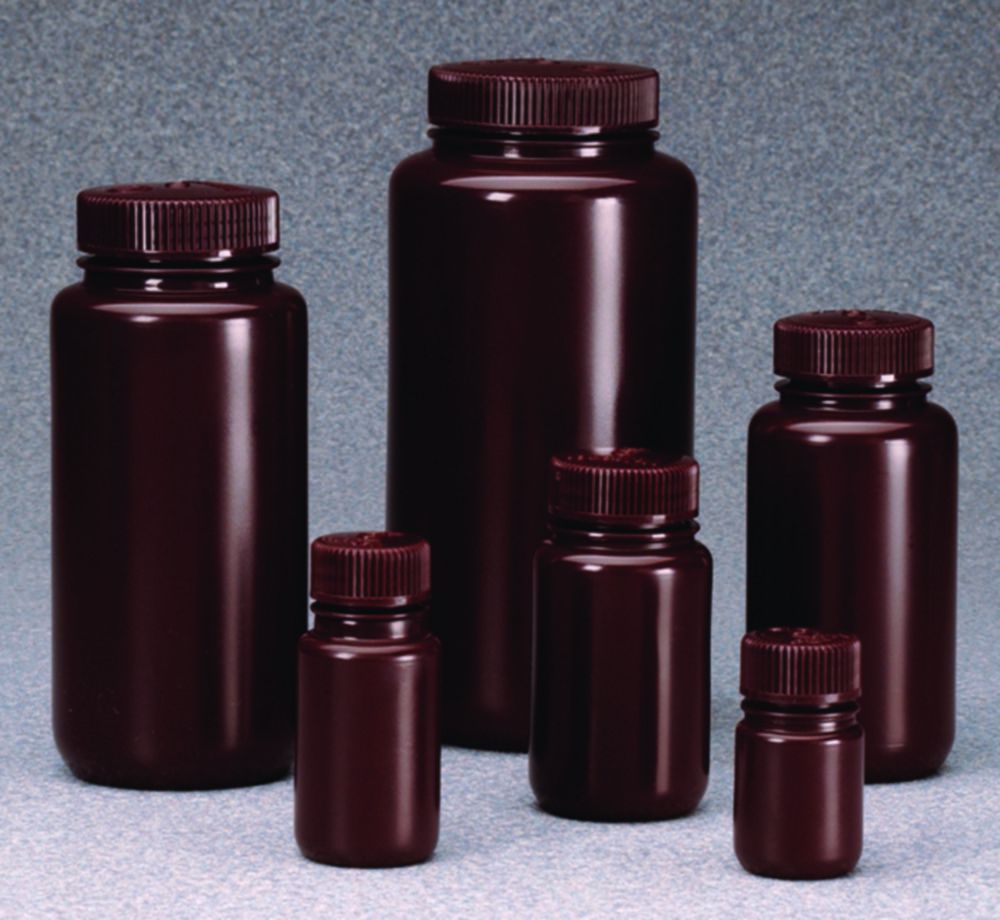 Láhev se širokým hrdlem Nalgene™ Economy, HDPE, se šroubovacím uzávěrem, PP, hnědá