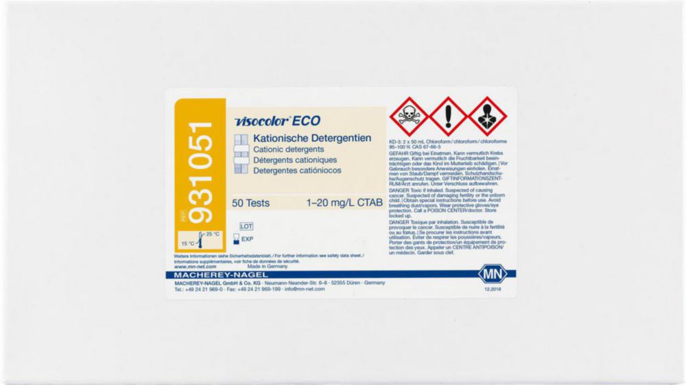 Testovací soupravy, <i><sup>VISOCOLOR®HE</sup> pro </i>analýzu vody