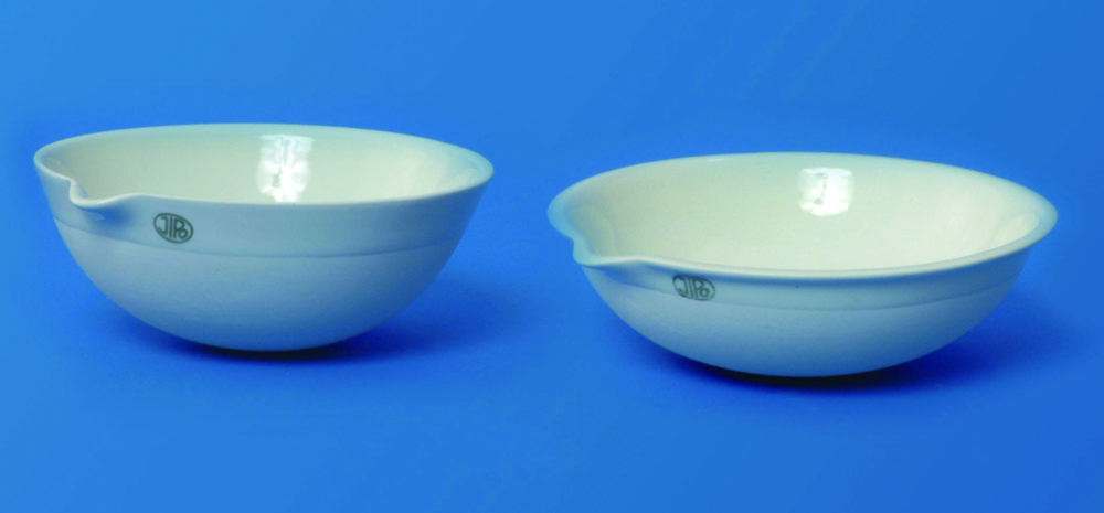 LLG-Porcelánové odpařovací misky s výlevkou, kulaté dno, střední tvar