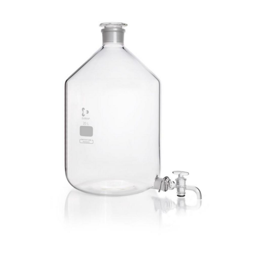 Aspirační láhve, <sup>Duran®</sup>, kuželové hrdlo a výtoková trubice, se zátkami