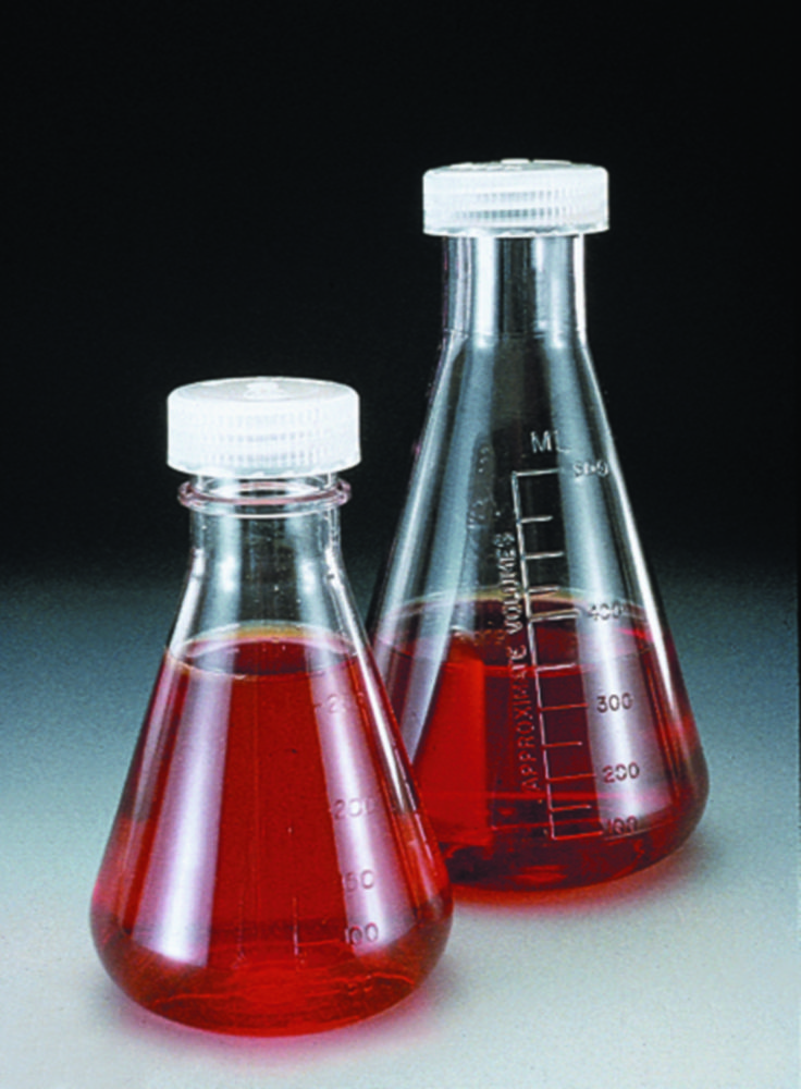 Erlenmeyerovy baňky Nalgene™, PC, se šroubovacím uzávěrem