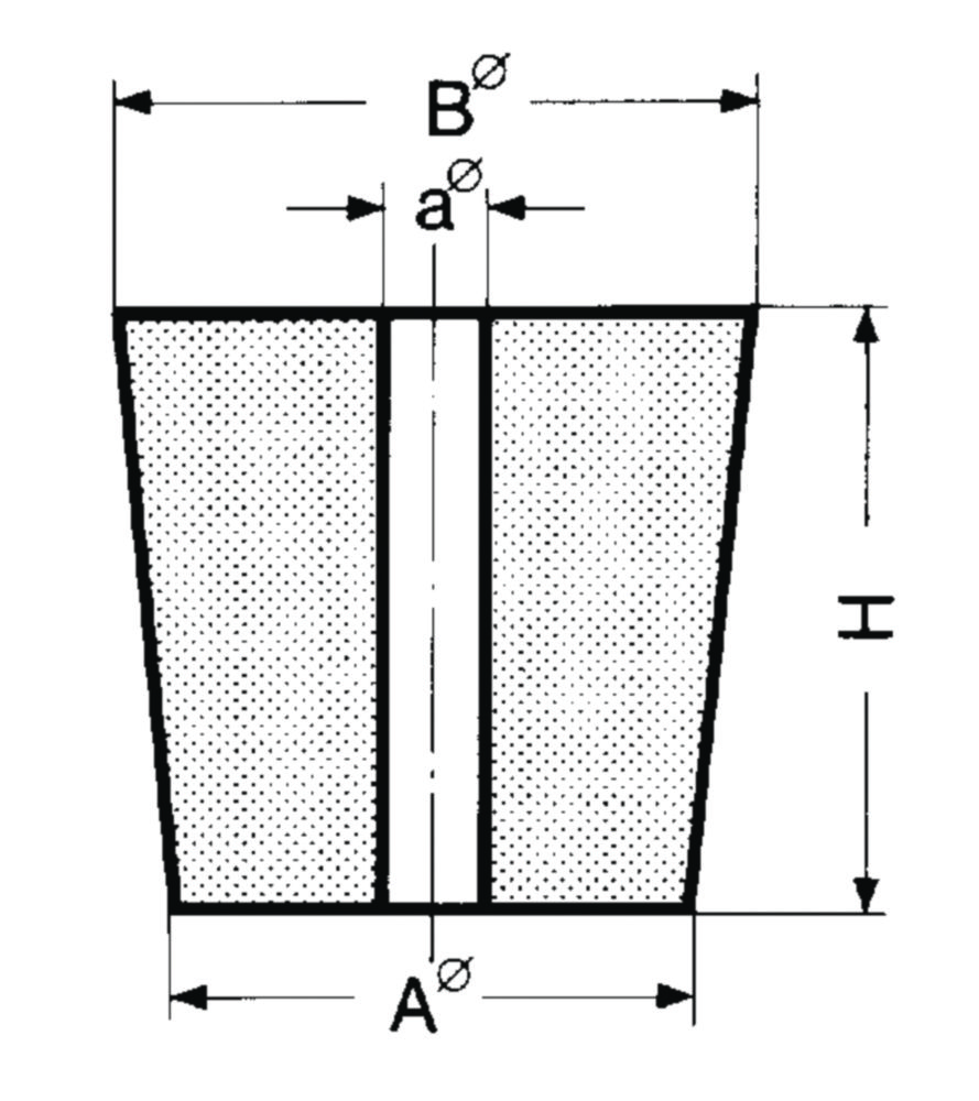 Zátky z přírodního kaučuku, s jedním otvorem