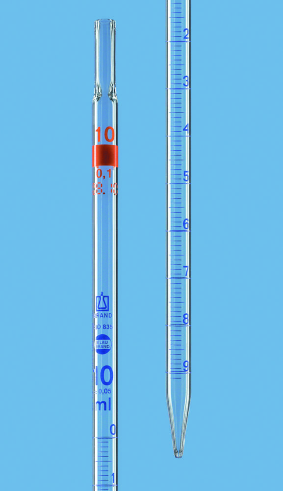 Odměrné pipety, <sup>AR-GLAS®</sup>, třída AS, modré dělení
