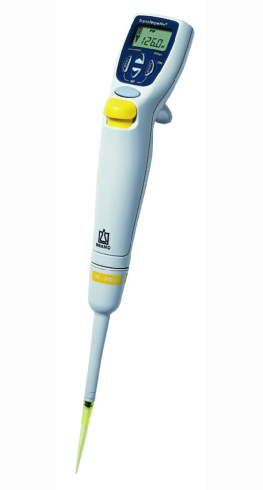 Jednokanálové mikrolitrové pipety, <sup>Transferpette®</sup> elektronické, variabilní, s napájením