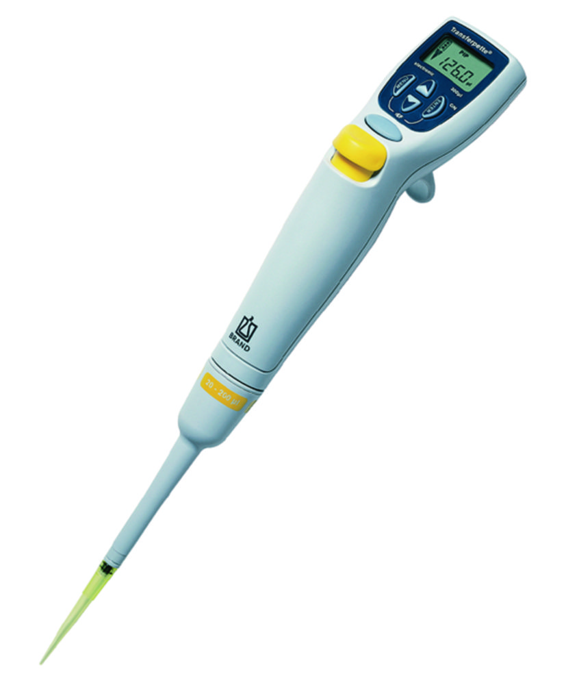 Jednokanálové mikrolitrové pipety, <sup>Transferpette®</sup> elektronické, variabilní, s napájením