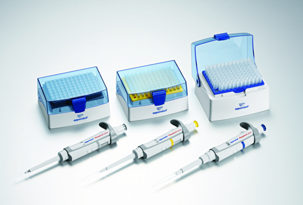 Jednokanálové mikrolitrové pipety Eppendorf Research plus 3-Packs (obecný laboratorní produkt), variabilní