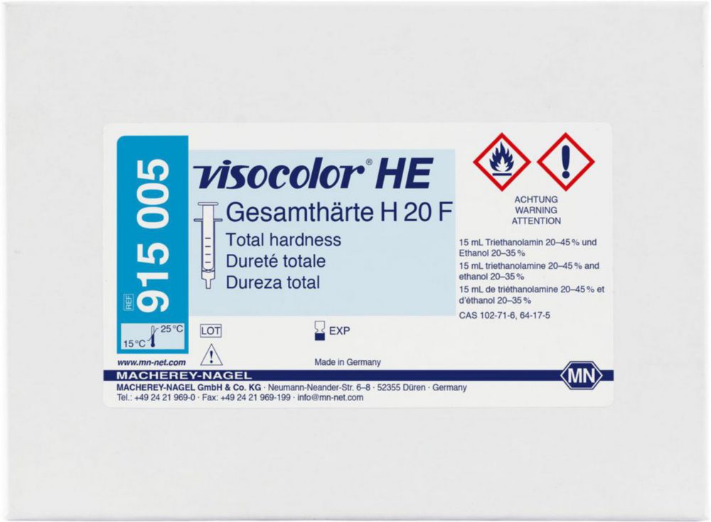 Testovací soupravy, <i><sup>VISOCOLOR®HE</sup> pro </i>analýzu vody