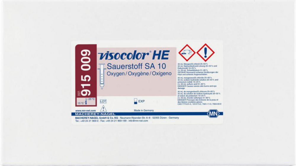 Testovací soupravy, <i><sup>VISOCOLOR®HE</sup> pro </i>analýzu vody