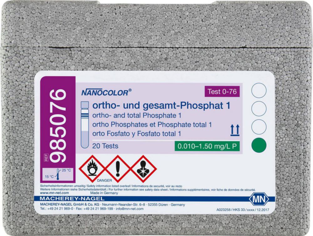 Zkumavkové testy <sup>NANOCOLOR® </sup>orto- a celkový fosfát