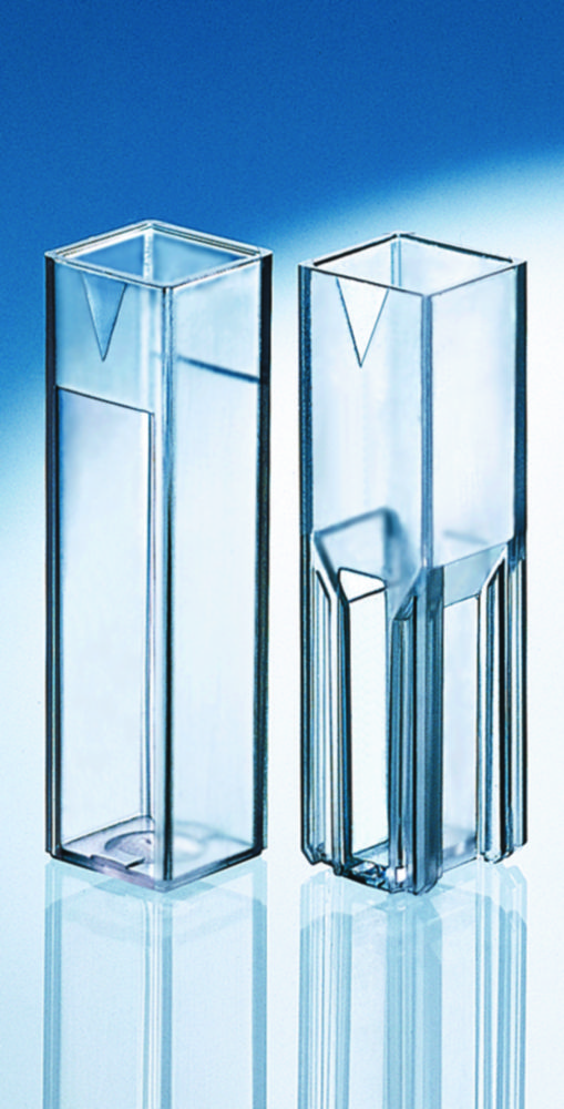 Macro cuvettes, with 4 optical windows, UV-transparent