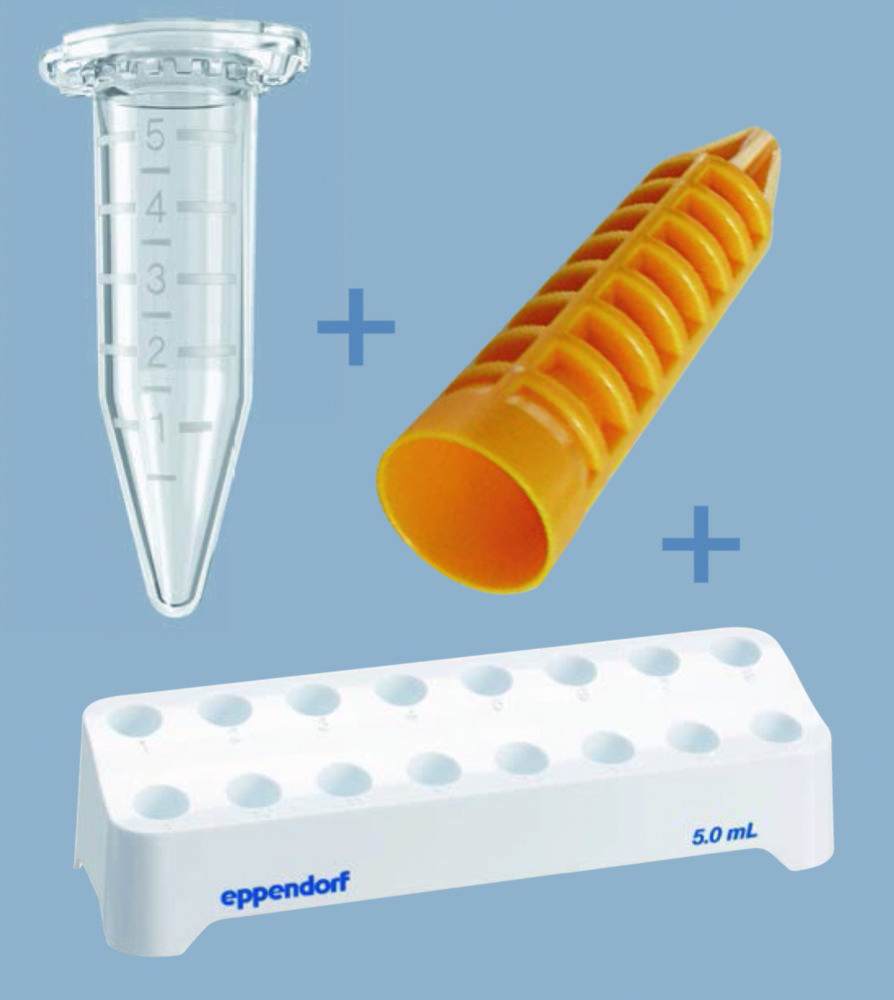 <sup>Zkumavky</sup> Eppendorf® 5,0 ml, startovací balení, s uzávěrem.