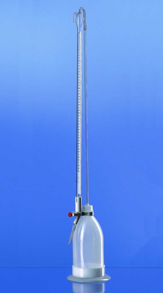 Automatická byreta, sklo, Schillingův vzor, borosilikátové sklo 3.3/HDPE, třída B