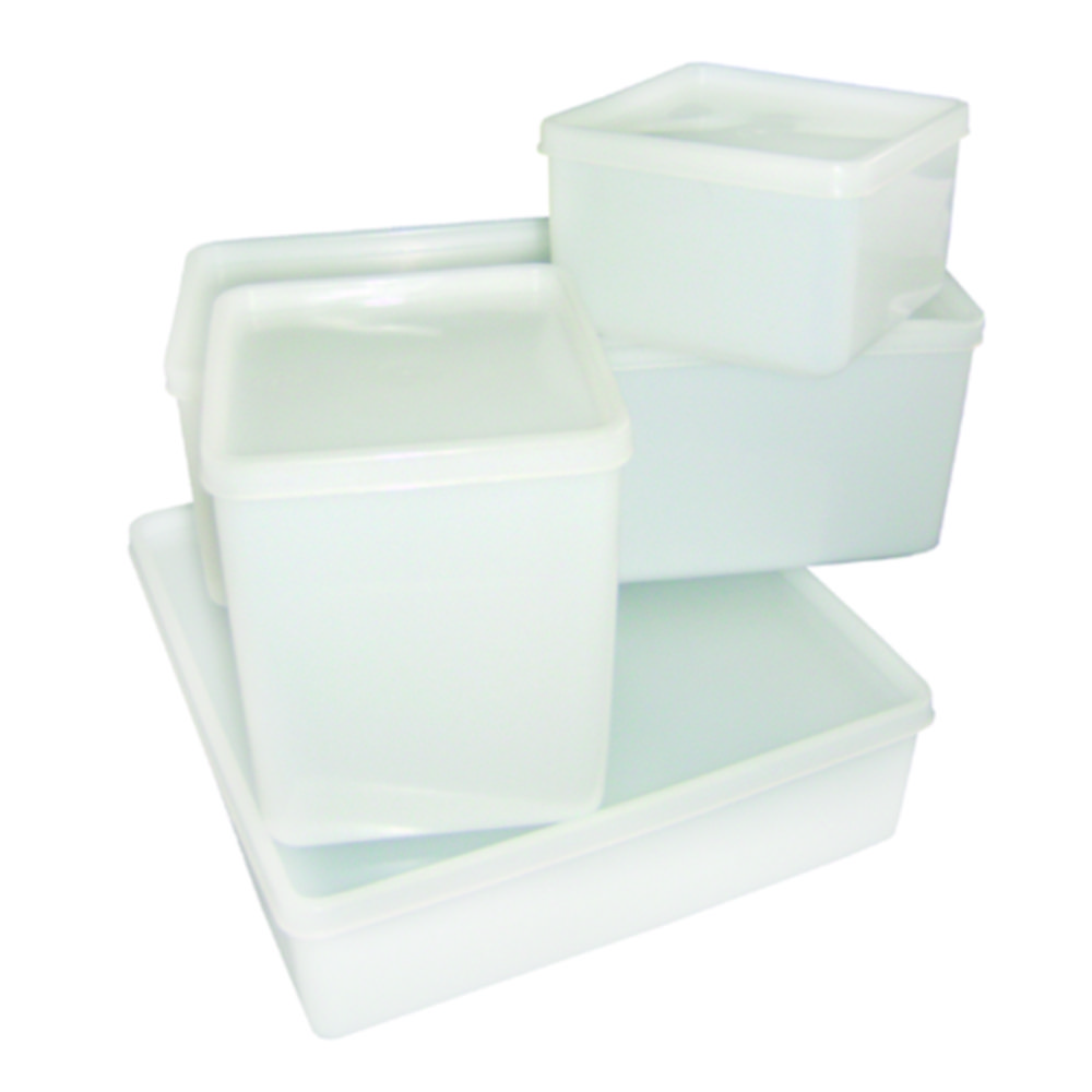 Skladovací boxy z HDPE s těsně uzavíratelným víkem z LDPE