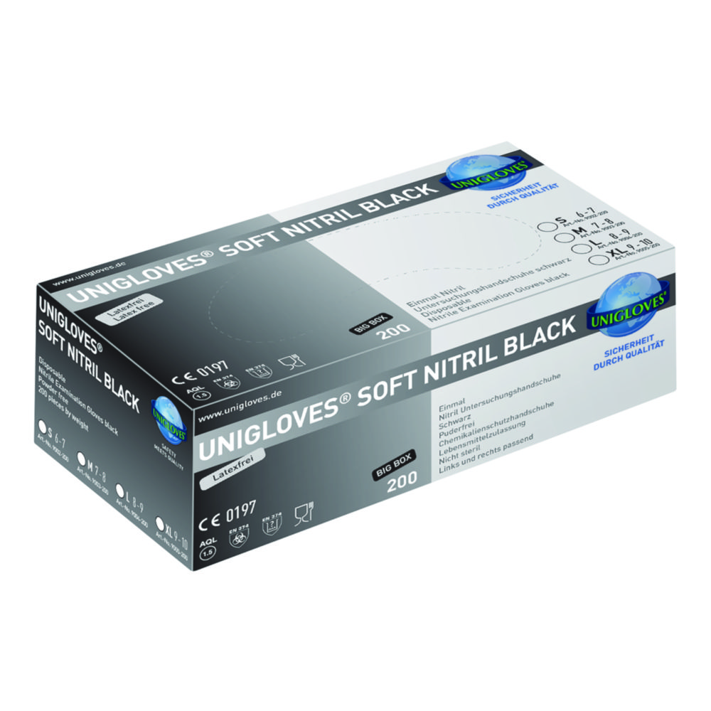 Jednorázové rukavice Soft Nitril černé 200, nitrilové