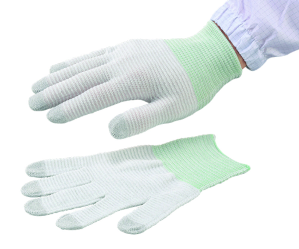 Vodivé rukavice ASPURE LINE, antistatické, bílé, nylonové