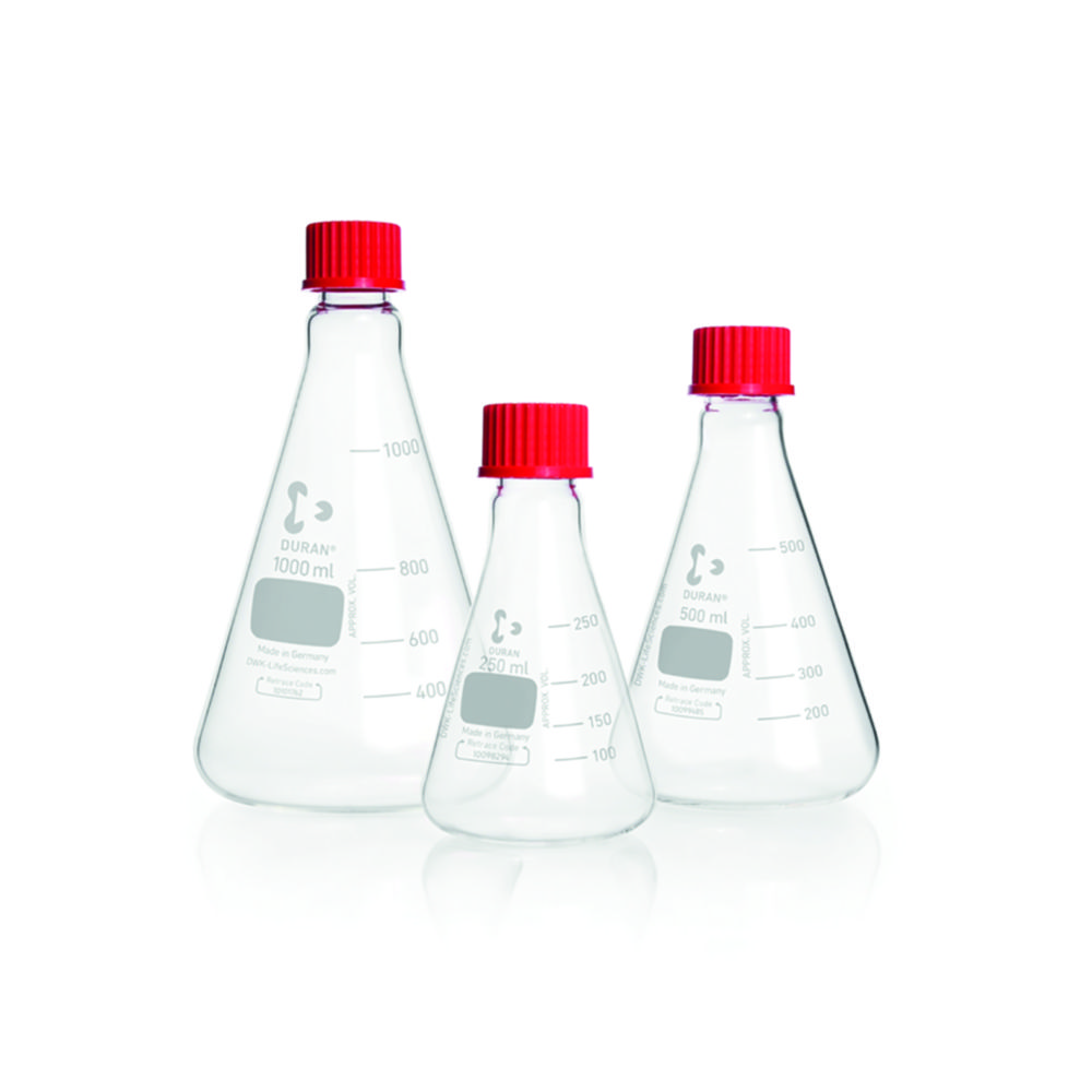 Erlenmeyerovy baňky, <sup>DURAN®</sup>, se šroubovacím hrdlem