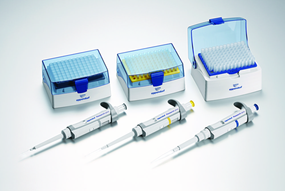 Jednokanálové mikrolitrové pipety Eppendorf Research plus 3-Packs (obecný laboratorní produkt), variabilní