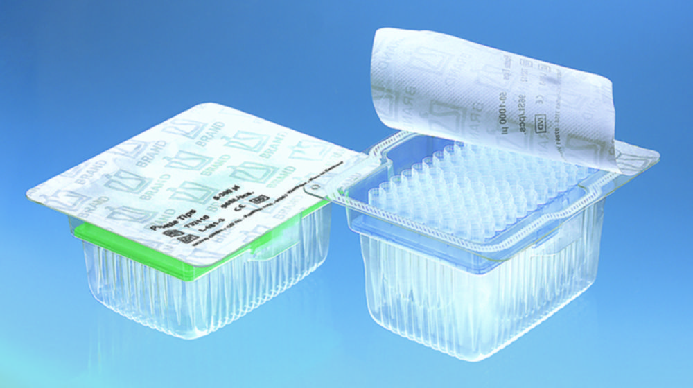Pipetové špičky uložené ve stojánku TipRack, sterilní, <sup>BIO-CERT®</sup>